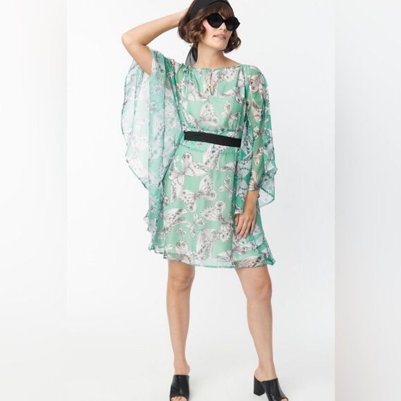 Unique Vintage Dresses & Skirts - Unique Vintage Smak Parlour Moth Print Caftan Dress, NWT, Size XL